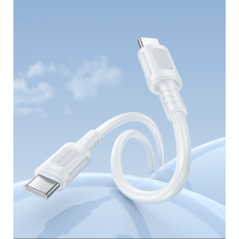 CHARGEUR 2 USB TYPE C 2,1A + CABLE 1M BN15 BOROFONE BLANC