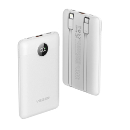 POWER BANK 10000MAH /FAST CHARGE 22.5W  +CABLES +ECRAN BLANCHE VEGER
