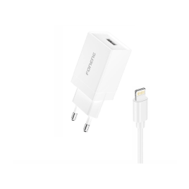 CHARGEUR 1XUSB C CHARGE RAPIDE 20W + CABLE LIGHTNING FONENG EU55 BLANC