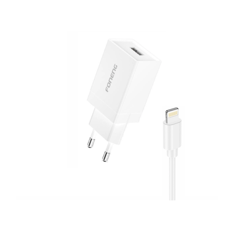CHARGEUR 1XUSB C CHARGE RAPIDE 20W + CABLE LIGHTNING FONENG EU55 BLANC
