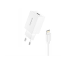 CHARGEUR 1XUSB C CHARGE RAPIDE 20W + CABLE LIGHTNING FONENG EU55 BLANC