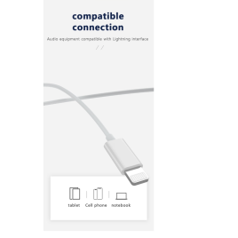 ECOUTEURS LIGHTNING POUR IPHONE  1,2M JELLICO  EP2A BLANC