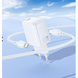 CHARGEUR TYPE C 30W + CABLE TYPE C VERS TYPE C  FAST CHARGE BOROFONE
