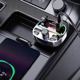 TRANSMETTEUR CHROME  FM+2USB + TYPE C 25W